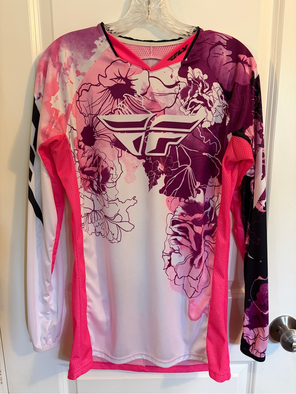 Fly Racing Floral Performance Long-Sleeve Jersey - Pink & Purple
